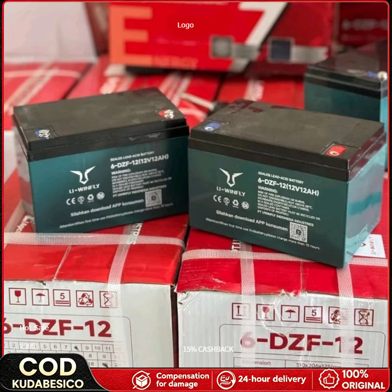 AKI SEPEDA LISTRIK UWINFLY 12V12AH ORIGINAL Aki Motor Listrik BEKEY 6 DZF-12 ORIGINAL12V 12AH SELIS 