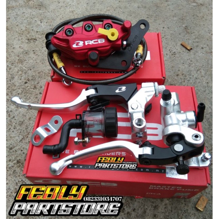 PAKET SET MASTER REM RCB S1 ORIGINAL RACING BOY MASTER REM RCB S1 KOPLING RCB S1 HITAM SILVER CALIPE