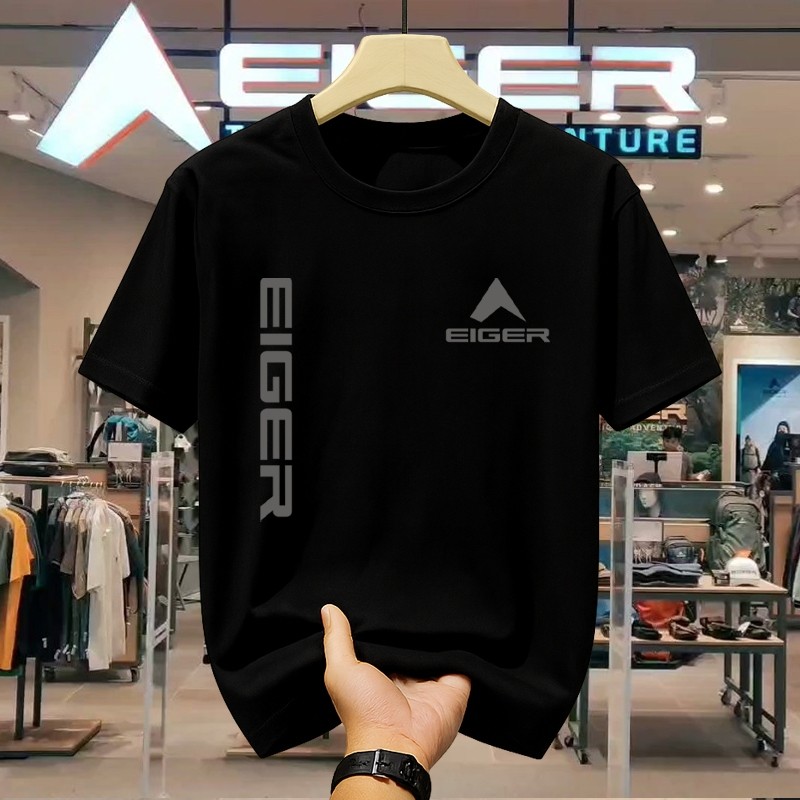 Baju kaos pria distro original 100% Desain Fungsional Kasual dari EIGER Official Kaos Berkualitas Ti