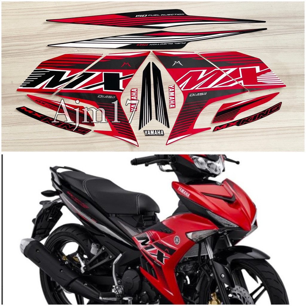 BISA COD STIKER STRIPING MOTOR MX KING 2021 MERAH RED SOLID H STRIPING MOTOR KUALITAS TERBAIK