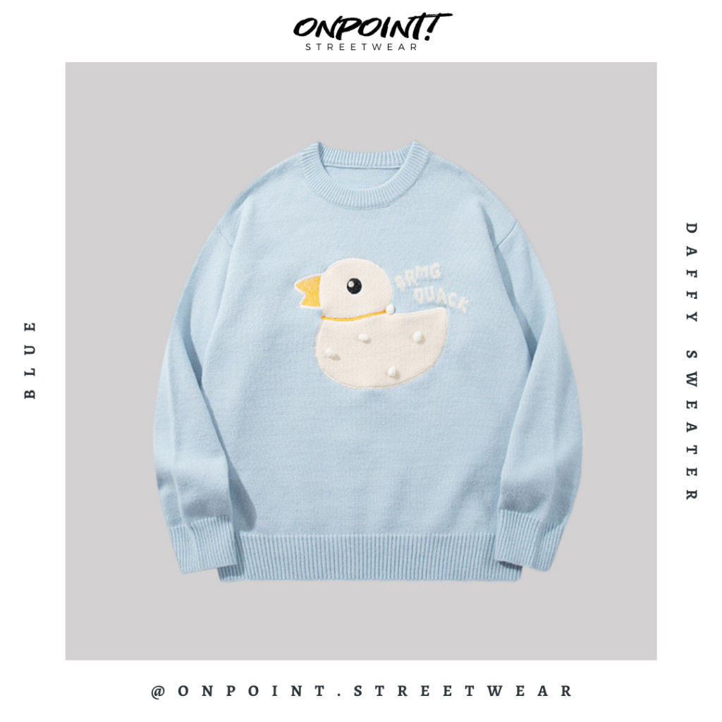 Daffy Sweater - sweater pria distro sweater pria oversize sweatshirt pria keren crewneck pria oversi