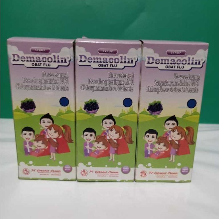 Demacolin sirup 60ml obat untuk meringankan gejala demam dan pilek pada anak