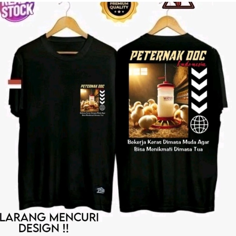KAOS PETERNAK AYAM DOC MOTIF KOTAK// AYAM DOC