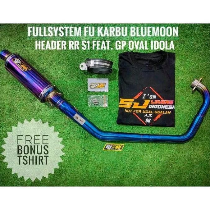 Knalpot Racing SJ88 Full System Satria Fu Karbu RR S1 Bluemoon