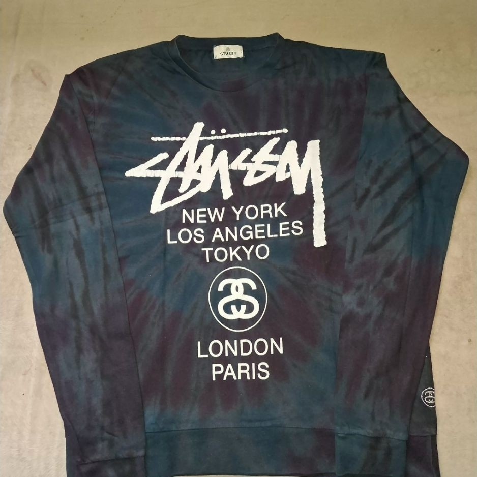 stussy tour tie dye ls