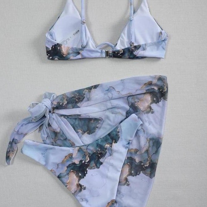 Bikini Swimsuit Baju Renang Three Piece Wanita Outer Transparan Fashion Bikini