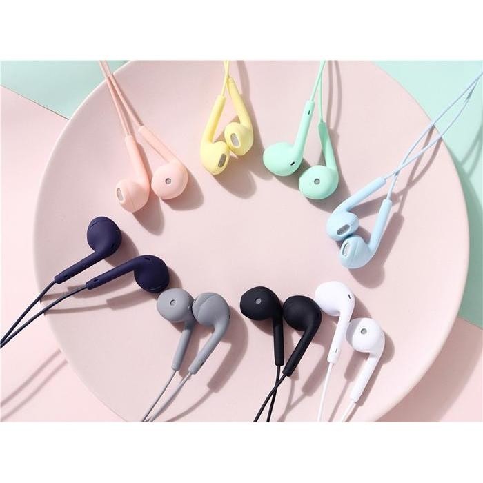 Earphone Kabel Mic U19 U-19 Headset Macaroon Henset Macaron Hedset Murah Hetset Stereo Colorfull