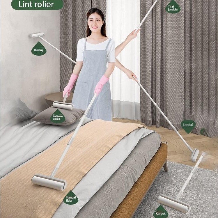 SOLVESSA HAOTAITAI PEL ROL PEMBERSIH BULU HEWAN PELIHARAAN DEBU PANJANG PEGANGAN YANG DAPAT DISESUAI