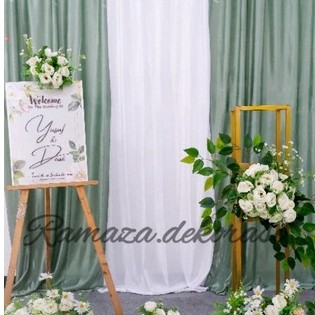 KAIN BACKDROP JAHIT/ KAIN DEKORASI HABUTEI /KAIN DEKORASI ABUTAY/TIRAI DEKORASI/KAIN FILAMIN