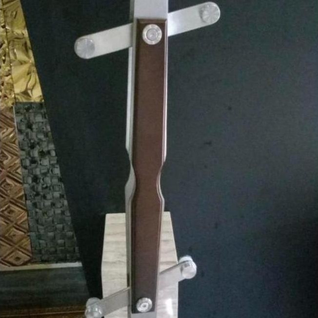 Tiang Railing Stainless Motif Kayu Glass Partition Hand Railing Stud