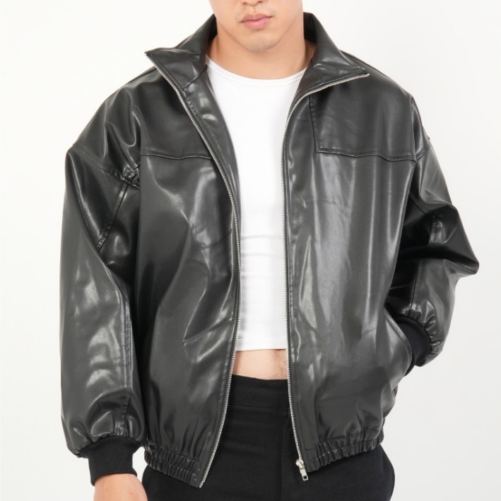 OCWA ROBERT OVERSIZED BOMBER LEATHER JACKET