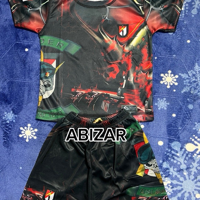 Stelan Anak loreng jersey printing/Baju anak printing loreng