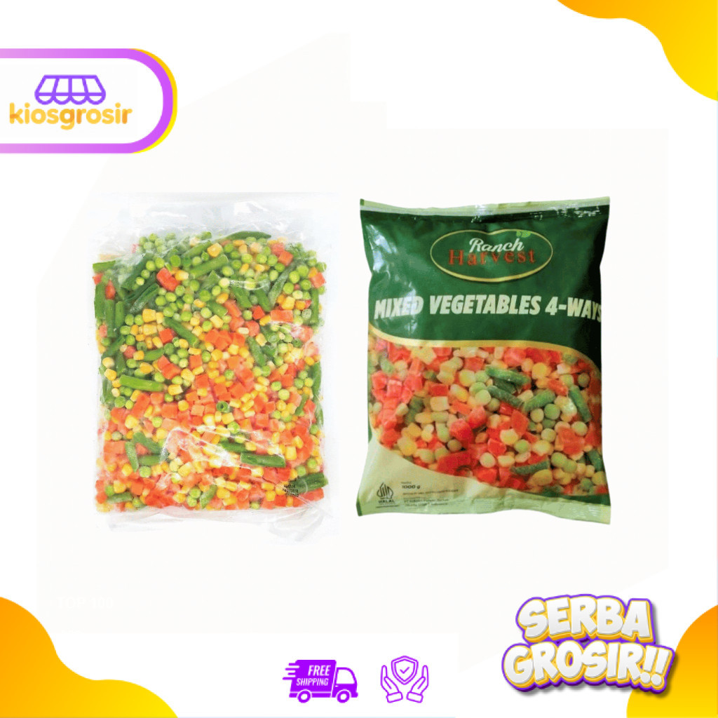 KIOSGROSIR Aviko Ranch Harvest Vegetable Mix 4 Way 1 Kg Sayuran Beku Jagung Wortel Kacang