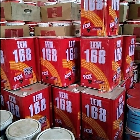 FOX Lem 168 Fox Blek 10kg Lem Kuning Serbaguna Untuk HPL Melamine Kulit Kayu Karpet Kertas Sandal Se