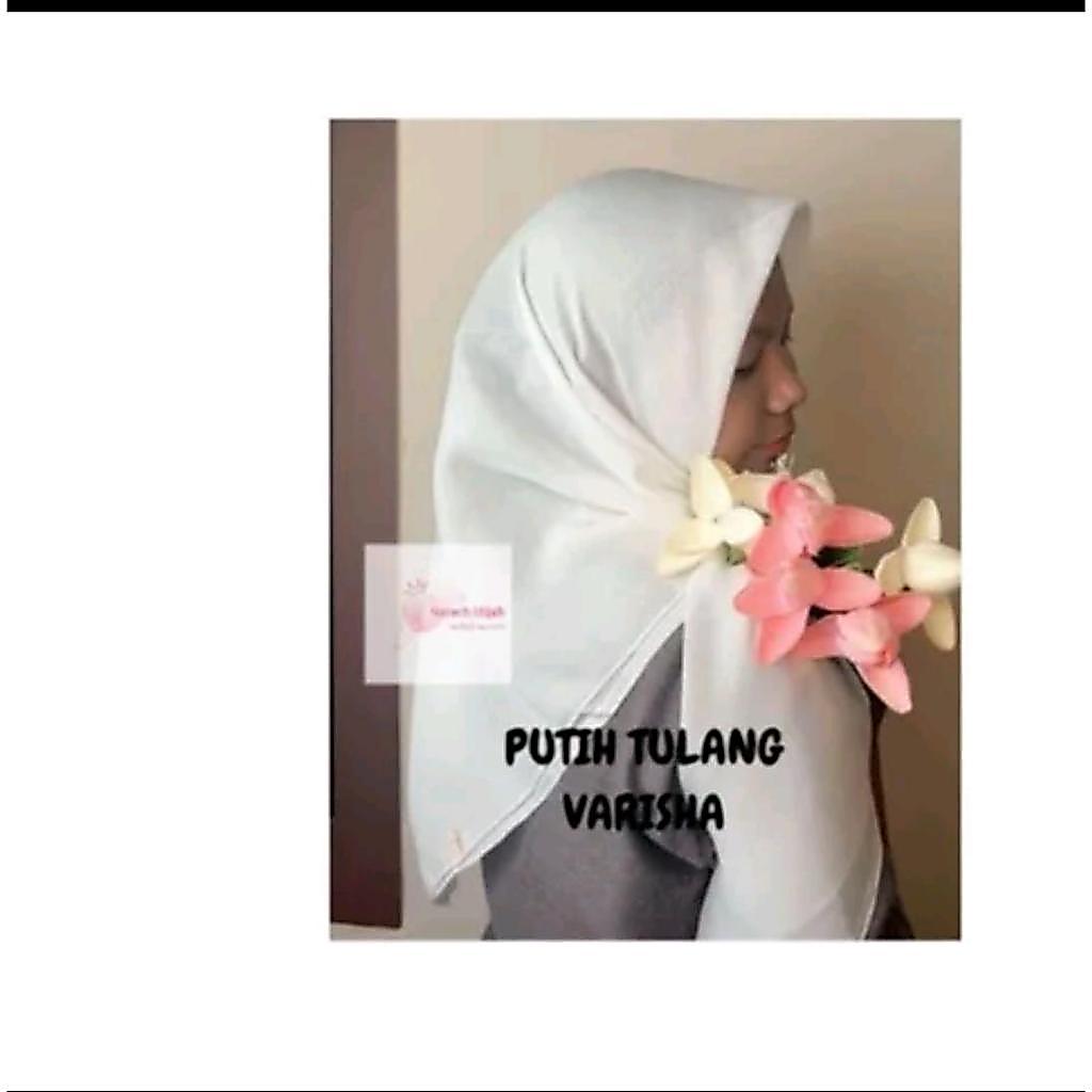 Hijab Segi Empat Varisha Original by Sarach Hijab I Warna Putih Tulang