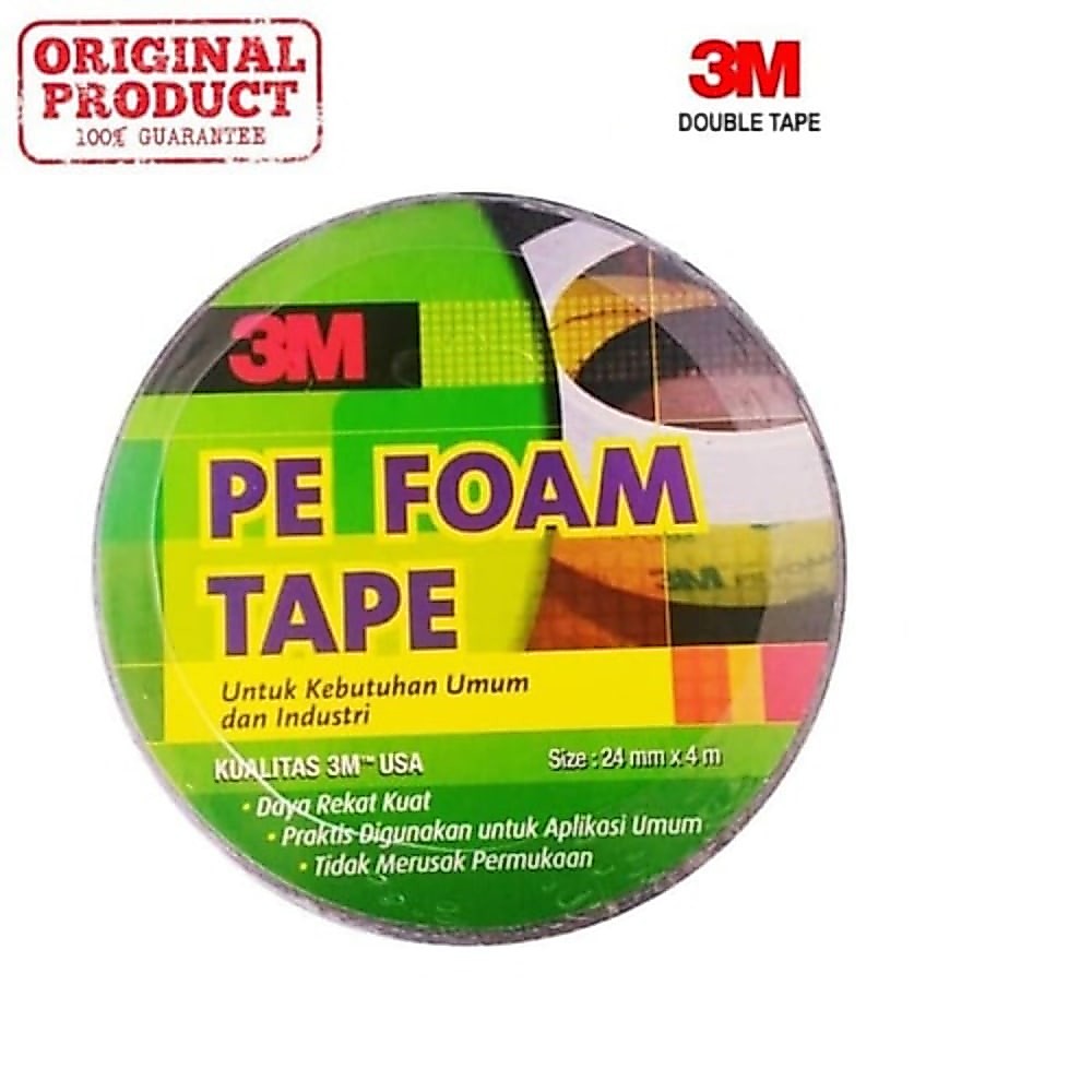 3M Double Tape PE Foam tebal: 1.0 mm, size 24 mm x 4m