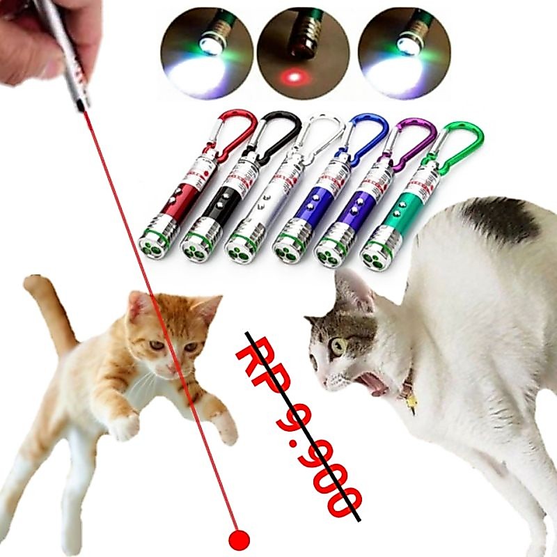 Grosir Laser mainan Kucing anjing Laser 3 in 1 mainan anak serbaguna mode titik dan kulap kelip udah