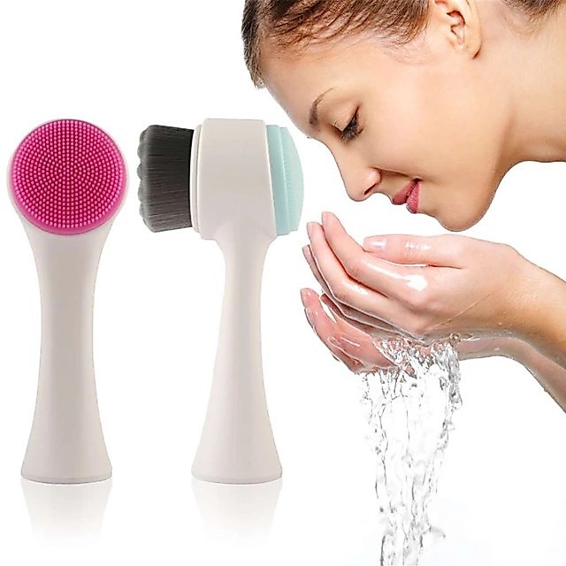 Sikat Pembersih Wajah Muka Make Up remover 3D Multifungsi 2in1 Silikon