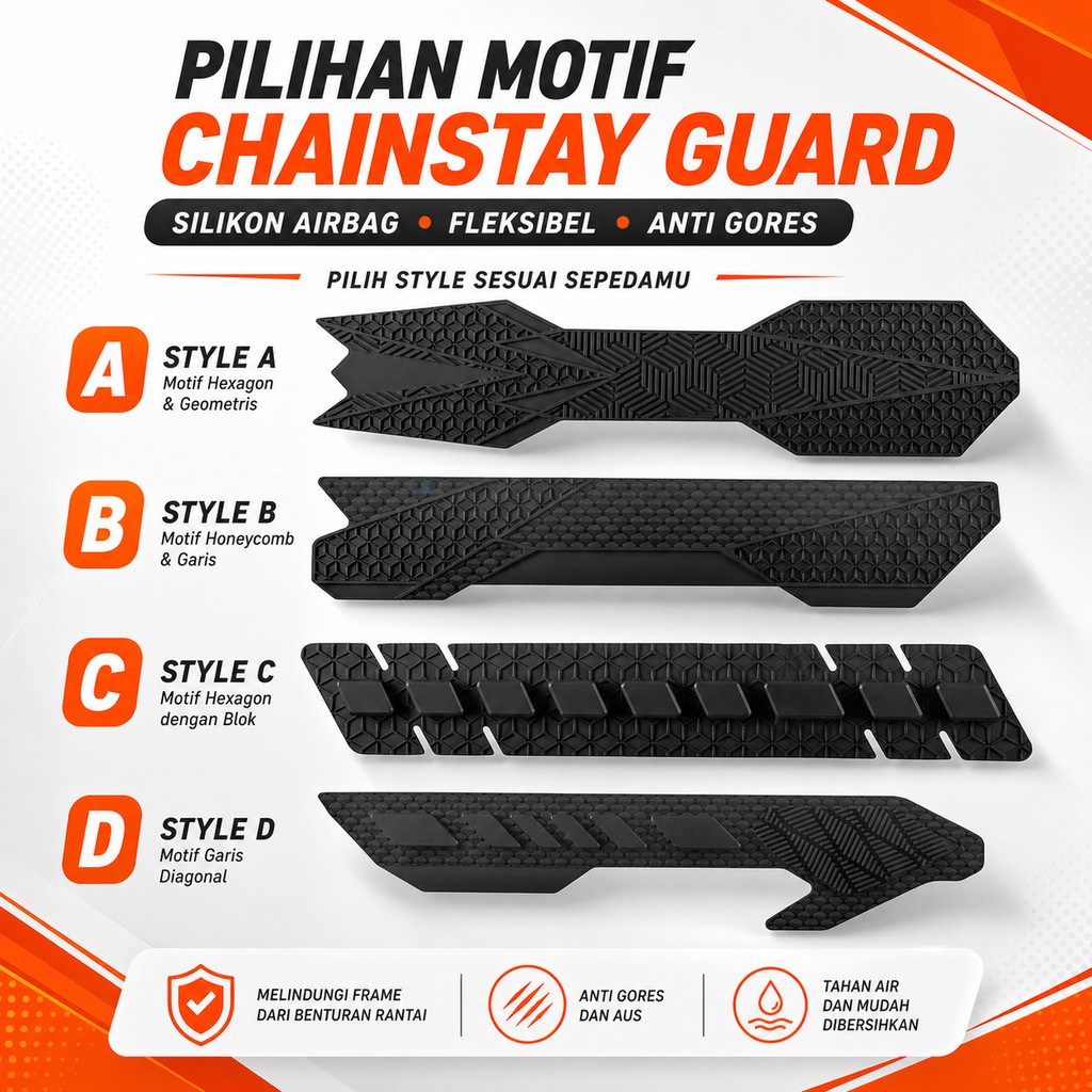 Enlee Chainstay Guard rantai chain protector pelindung silikon frame sepeda Mtb