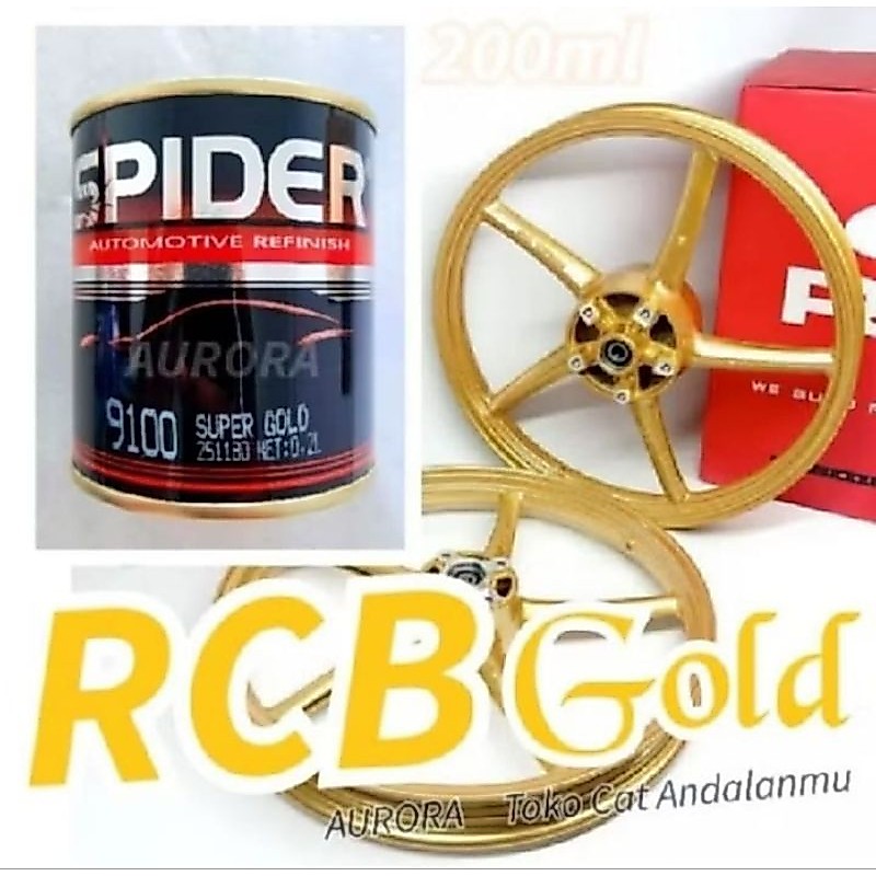 Cat Spider Gold RCB 9100 Cat Kuning Emas Gold Rcb