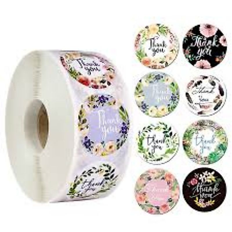 Stiker Thank You Roll 500pcs/Stiker Bulat/Stiker Tempel/