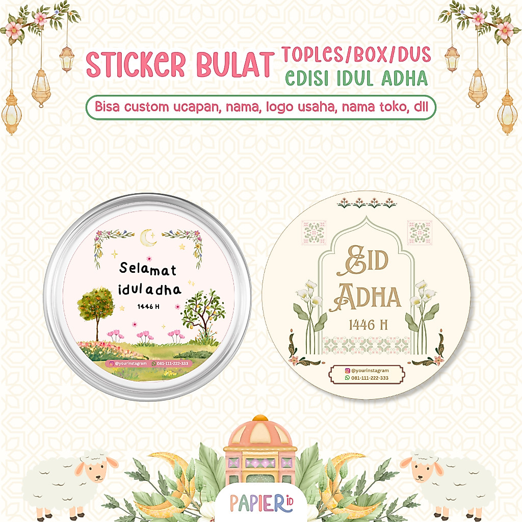 Sticker Bulat Idul Adha Sticker Bulat Toples Sticker Packing Sticker Kardus Sticker Amplop Sticker H