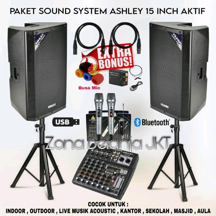 Paket Sound System Indoor Outdoor Speaker Ashley 15 Inch Aktif