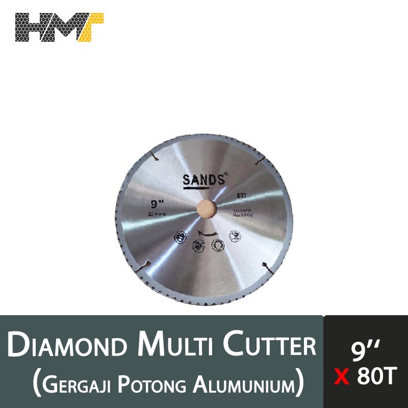 SANDS Diamond multi cutter saw blade 9" x 80T / Gergaji bulat Alumunium 9 inch