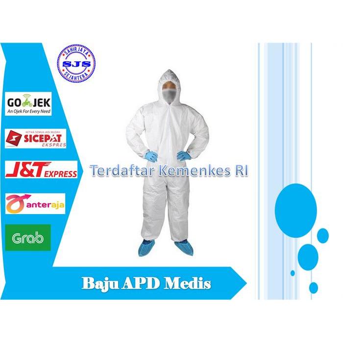 Baju Apd Medis/Baju Hazmat Coverall Disposable Non Woven