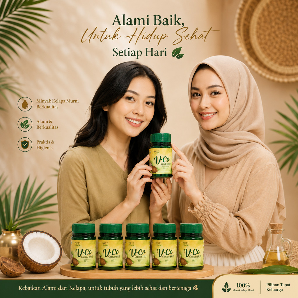 Virgin Coconut Oil Kapsul SK12 Herbal Minyak Kelapa Murni Produk Jamu Nutrisi Harian Alami Dewasa Ke