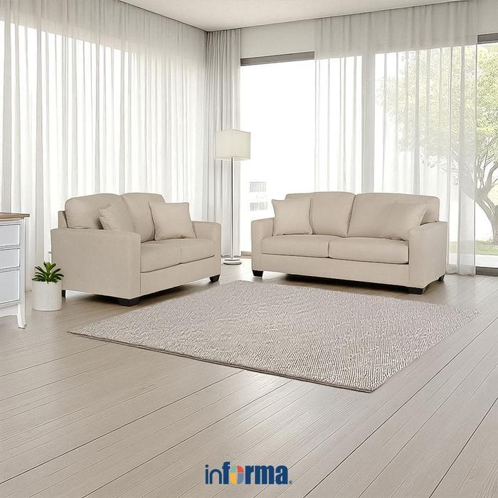 Ashley Bavello-9 Set Sofa Fabric 2 & 3 Seater - Cokelat Muda