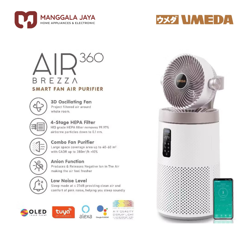 Umeda Air 360 Brezza Air Purifier dan Kipas