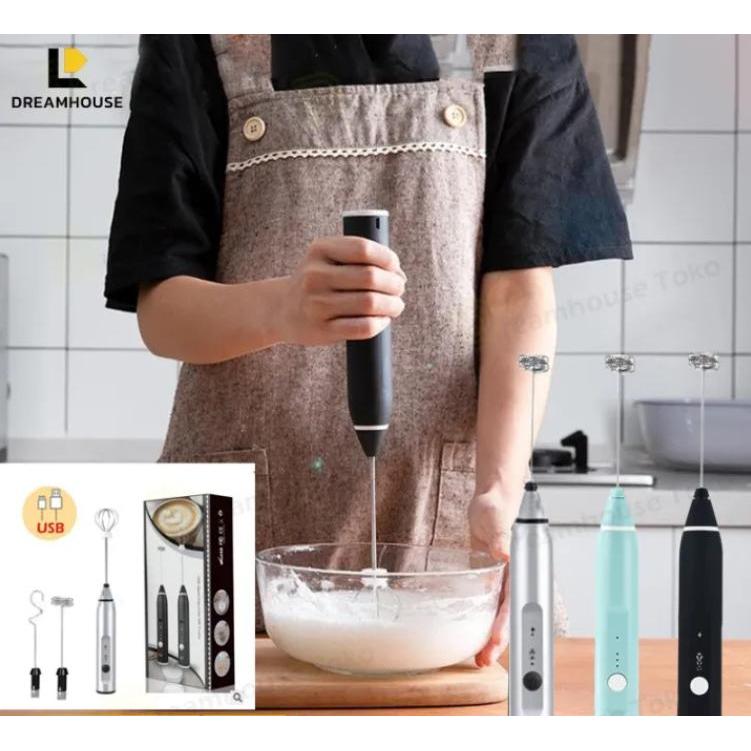 Mixer Mini Hand Mixer Coffee Mixer Hand Blender Pengaduk Kopi USB Portable/hitam