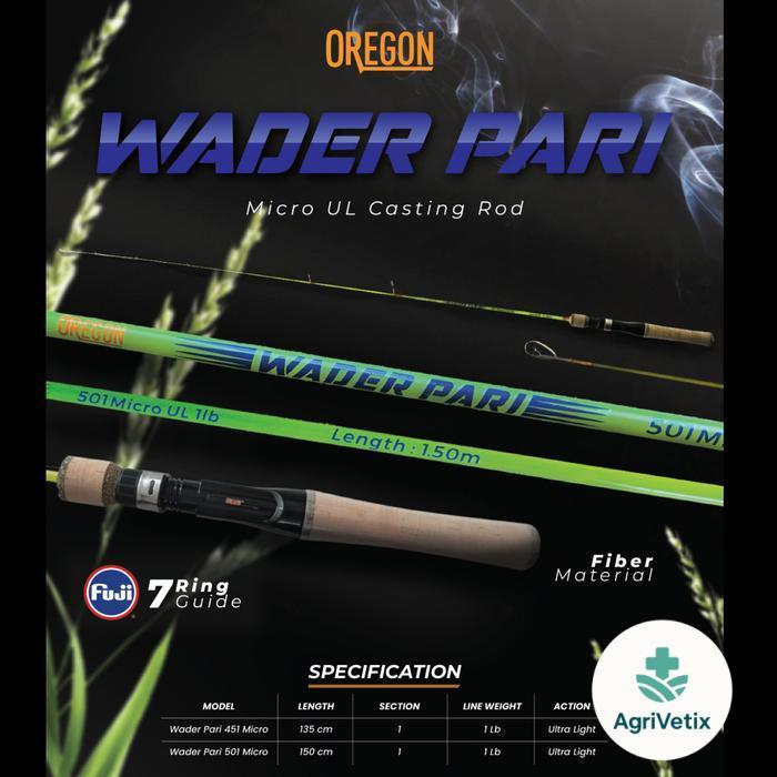 Joran Casting Oregon Wader Pari  Micro UL Ring guide Fuji - 135 cm