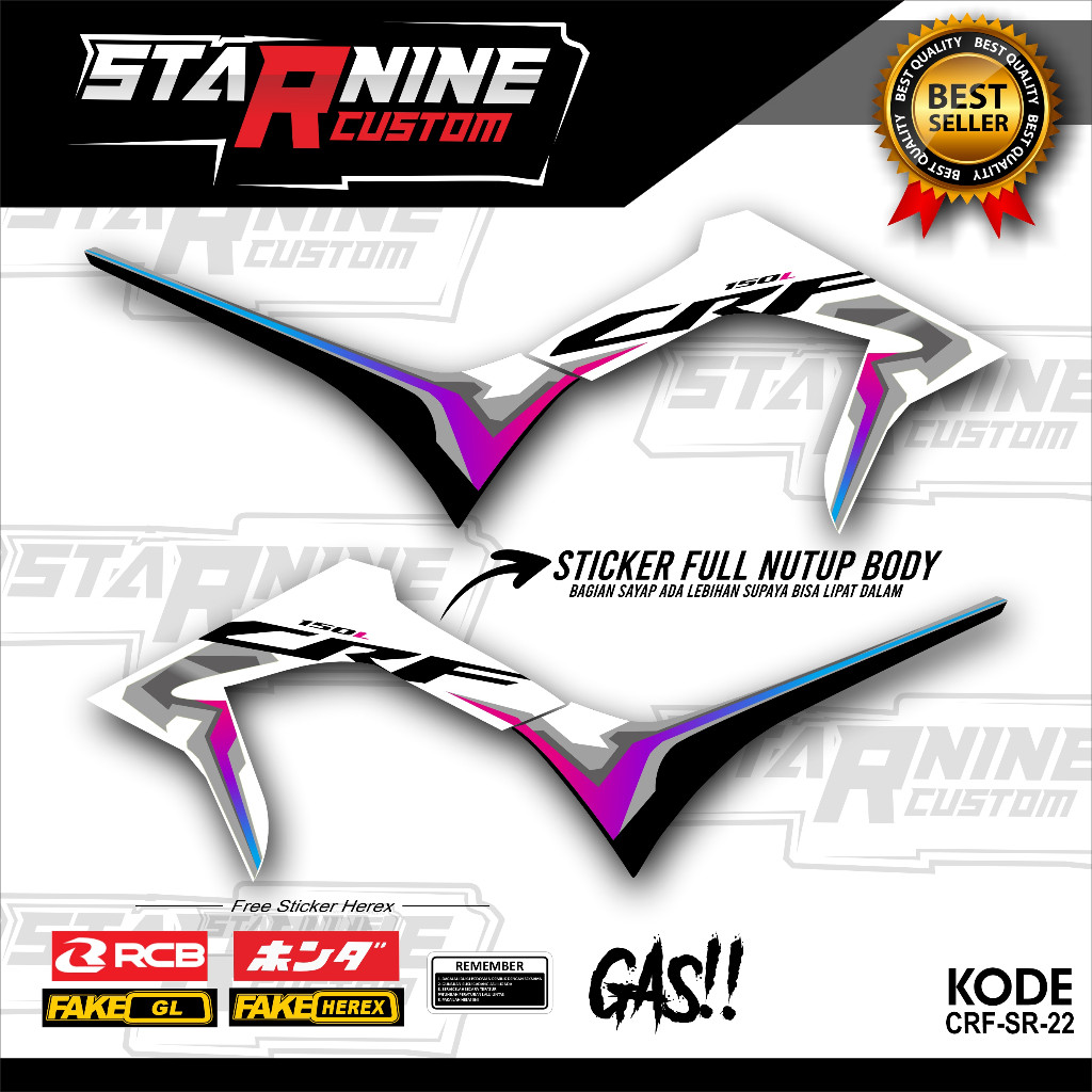 Striping CRF New 2022 Variasi Sticker CRF Simple - RON DESIGN