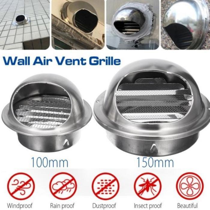 exhaust fan drill tutup cerobong asap 4 in (100 mm) stainless