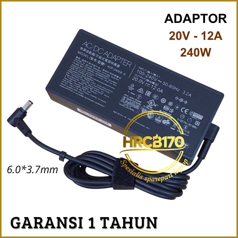 Adaptor Charger Laptop Asus ROG Strix G15 G17 G513QM G513QR G513IM Series 240Watt Jarum -hrcb