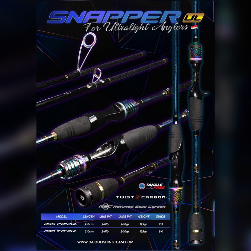 Joran UL Daido Snapper 702UL 210cm Spinning Baitcasting