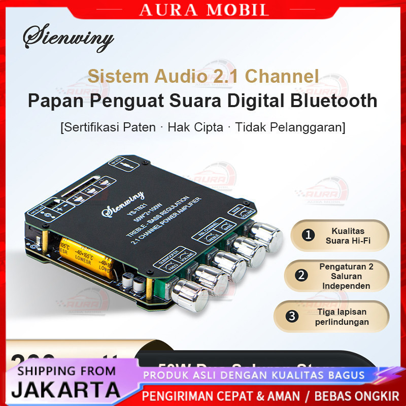 Coopssautopart MT21/TB21 Bluetooth 5.0 Amplifier Board 50Wx2+100W Bluetooth Amplifier Class D 2.1CH 