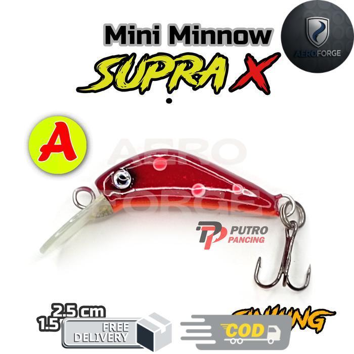 Lure Mini Minnow SUPRA X  Umpan Mahseer Hampala - A. Merah