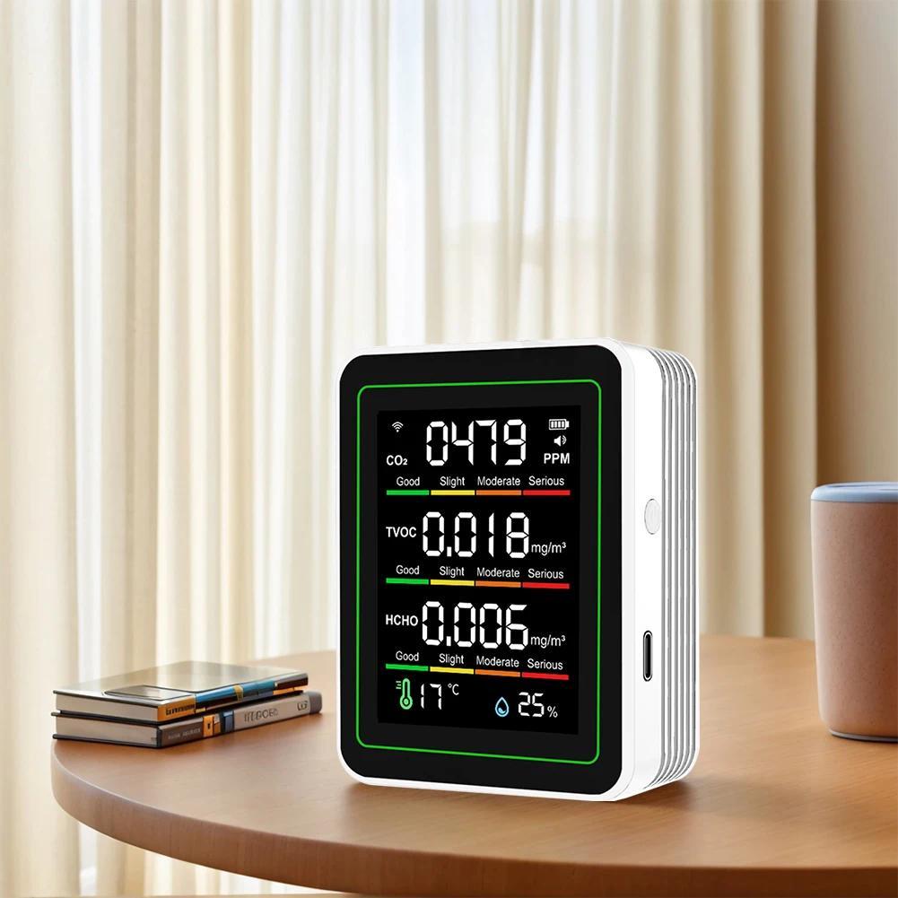 Smart Air Quality Monitor RealTime Indoor WiFi Air Quality Detector Temperature & Humity Air Quality