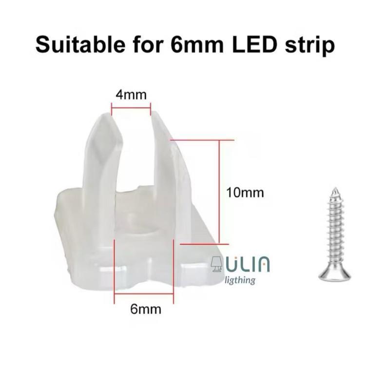 Klem Lampu LED Neon Flex 220V 12V + Skrup | Holder Dudukan LED Strip 8–12mm