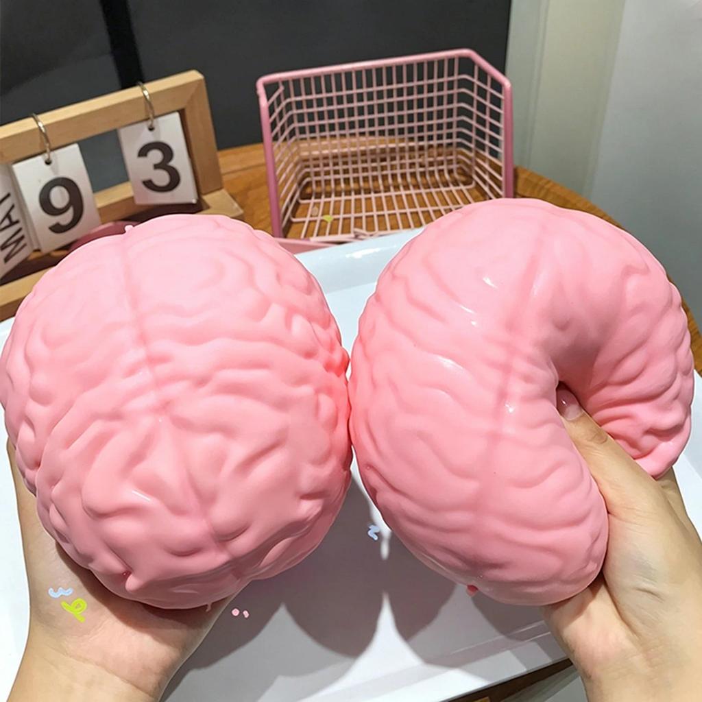 Simulated Brain Stress Relief Toy, Soft TPR Brain Model Pressure Ball,Prank Brain Props For Parties,