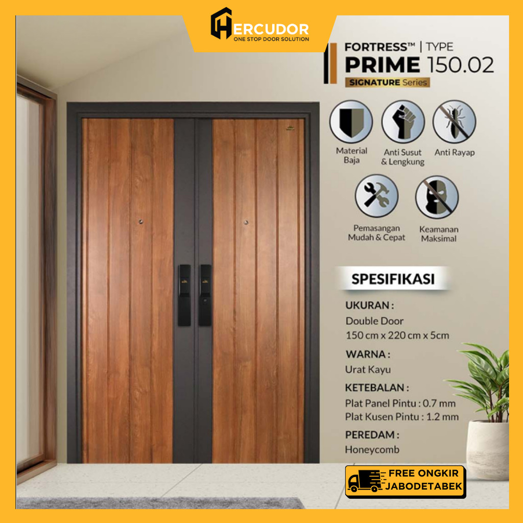 FORTRESS PRIME DD - Pintu Utama Baja Premium Fortress - PRIME Double 150