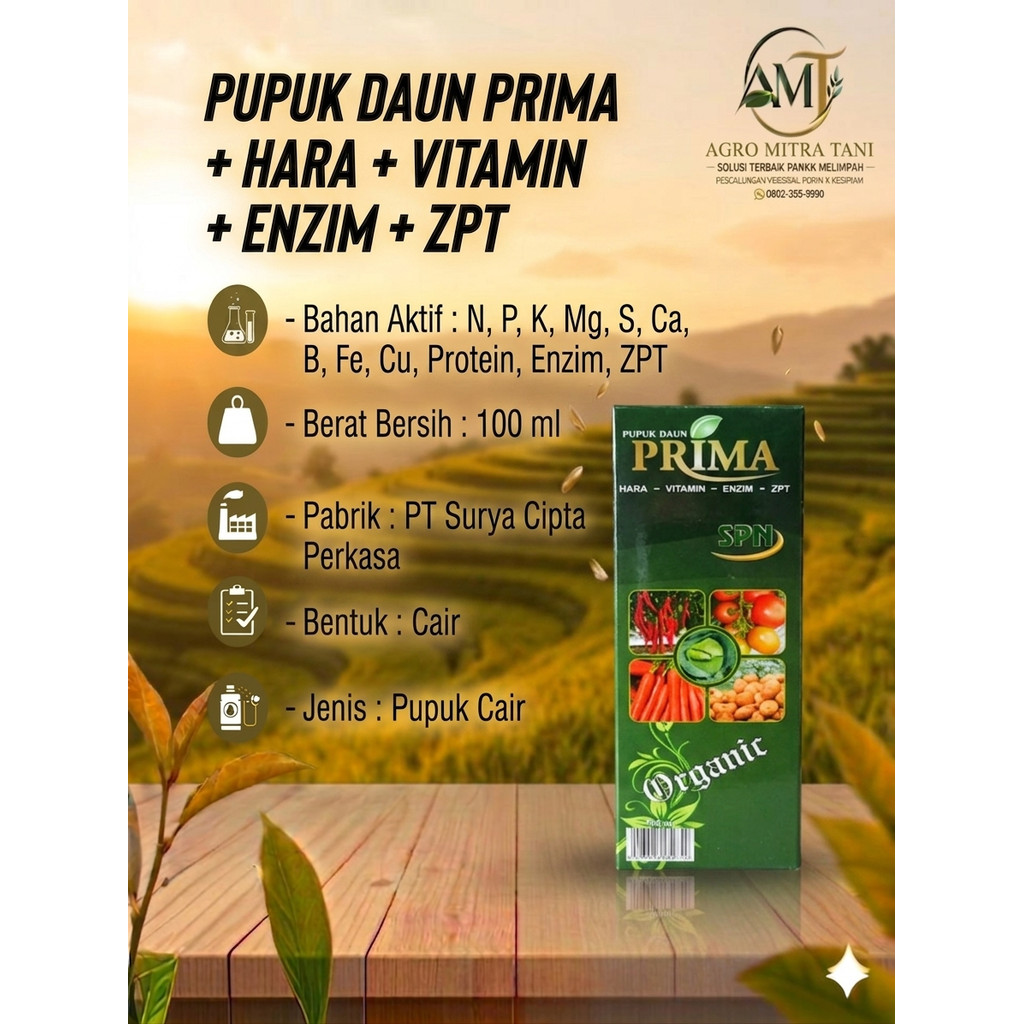 PUPUK DAUN PRIMA + HARA + VITAMIN + ENZIM + ZPT