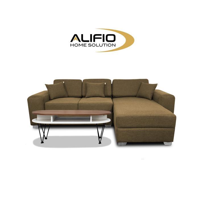 Sofa L Kagawa/Alifio/Fabrick linen/Minimalis Modern - Kagawa Chesnut, SOFA L KAGAWA