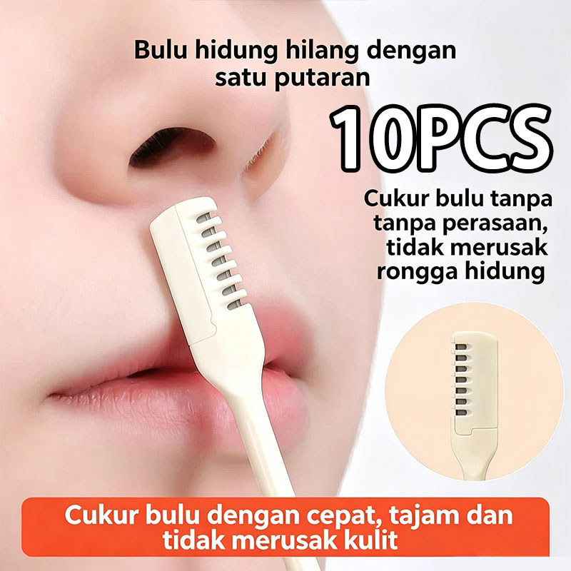 10PCS  Alat pemangkas bulu hidung ini memiliki desain kepala bulat | sehingga aman dan tidak berbaha