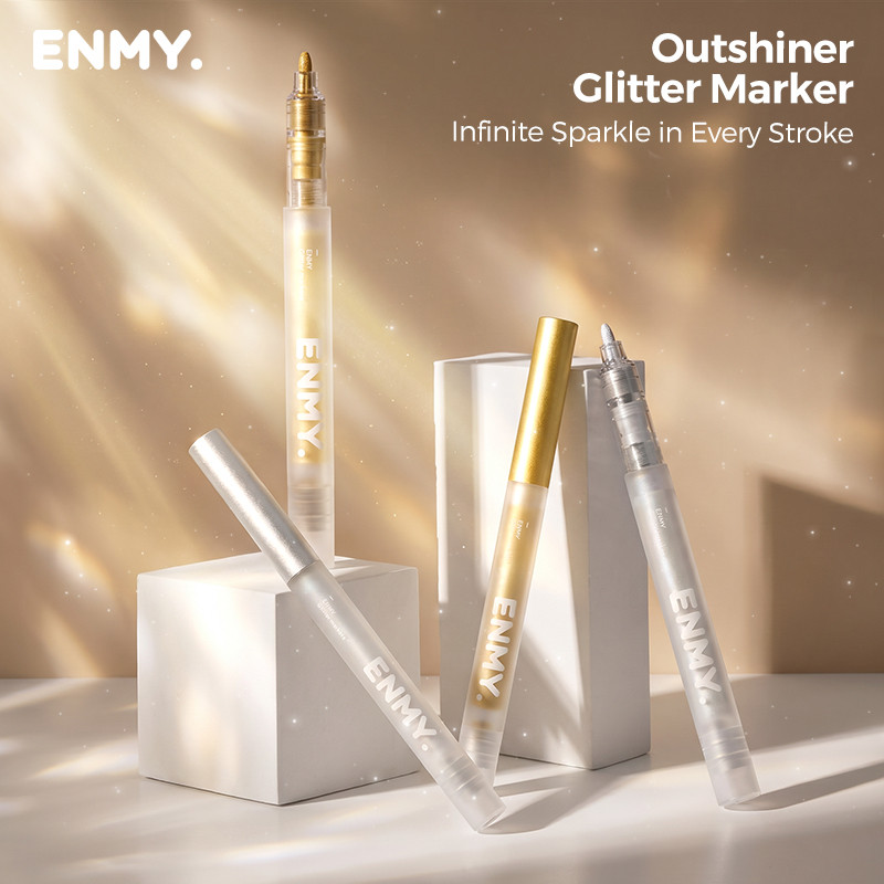 ENMY Glitter Acrylic Marker Edisi Emas & Perak