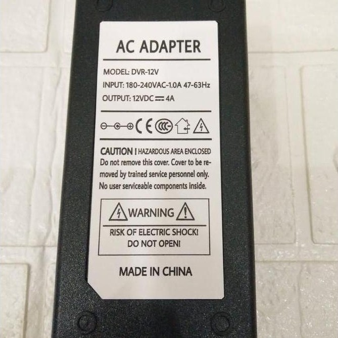AC ADAPTER 12VDC 4A Model DVR-12V