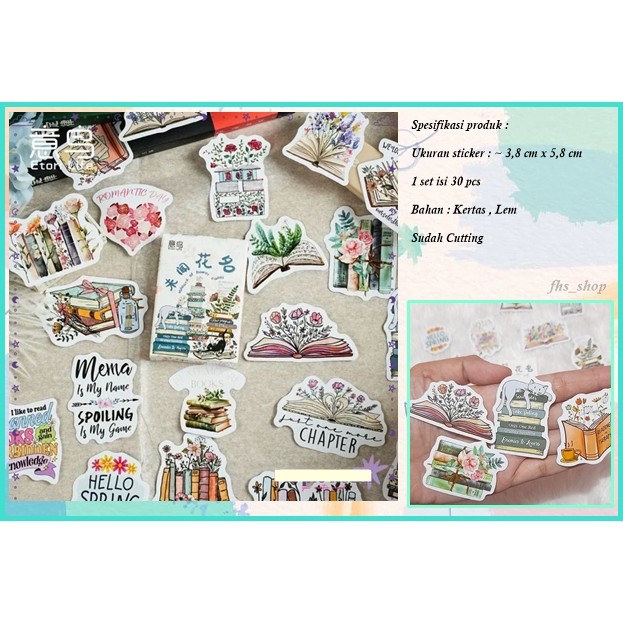 30 Pcs Stiker Aesthetic Stiker Bunga Stiker Tema Bunga Stiker Scrapbook Stiker Lucu Stiker DIY